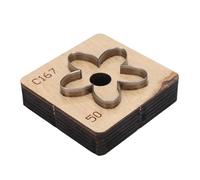 Pssopp Outil de Coupe en Cuir de Forme de Fleur, Conception de Base en Bois Massif des Lames en Acier en Carbone en Cuir Outil de Poinçonnage Creux en pour les Travailleurs Faits (50MM)