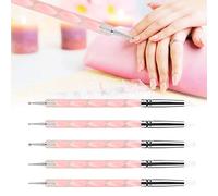 Pssopp Outil de pointillé d'argile, Stylos à Pinceaux en Poterie en Silicone de 5pcs, Formes variété et Conseils Fermes pour l'art à Ongles avec Poignée Acrylique, Conception Compacte et Légère (#1)