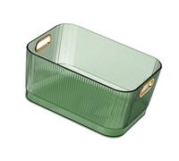 Pssopp Panier de Rangement de Bureau en Acrylique Vert Transparent, Organisateur de Bureau Robuste de Matériaux, Poignée Pratique pour une Manipulation Facile, Adaptée aux Produits de Soin et aux (L