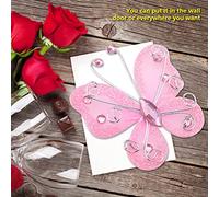 Pssopp Papillons en Maille Transparente, Papillons en Organza Pailletés pour Décorations de Mariage et de Fête, 24 en Nylon de Haute qualité à Usage Polyvalent (Pink)