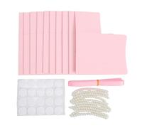 Pssopp Paquet de 10 Boîtes à Dragées de Mariage, Coffrets Cadeaux en Papier Kraft Rose, Kit de Bricolage avec Poignée en Perles et Ruban de Satin pour Fête Prénuptiale, Pli pré-Pl