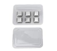 Pssopp Paquet de 6 Pierres à Whisky Réutilisables, Ensembles de Barres Cubes de Refroidissement en Métal Roches de Refroidissement pour Whisky pour Boire des Boissons de Cocktails d'amateur de Bière