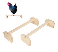 Pssopp Perchoir en Bois Naturel pour Poulet, Support Oiseau, 2 Pièces, pour Grand Oiseau Poulet Perroquet Ara