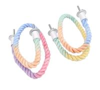 Pssopp Perchoir en Corde pour Oiseaux, Support pour Oiseaux de Forme Réglable de 23,6 Pouces, Perchoir en Corde de Coton Flexible et Pliable pour Perroquets, Perruches, Tourtereaux,