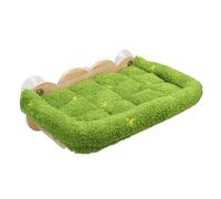 Pssopp Perchoirs de Fenêtre pour Chat, Conception Peu Encombrante, Ventouse Forte à 5 Points, Bois D'hévéa et Peluche Douce et Chaude, Lit Hamac Mural Stable pour Chat pour L'intérieur