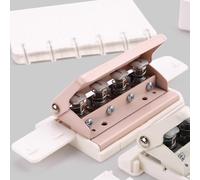 Pssopp Perforatrice à Disque Champignon, 4 Trous, capacité de 10 Feuilles, pour Bureau, Maison, école, étudiants, Fournitures, Pages de Recharge (Rose)