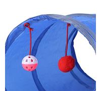 Pssopp Petactivitystructure Jouet Tunnel pour Chat, Tube Tunnel de Jeu Pliable avec Balle en Peluche pour Chatons, activité Interactive Amusante pour Chats et Petits Chiens (Blue)