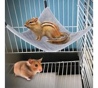 Pssopp Petit Hamac de Compagnie avec des Clips, Lit de Suspension du Hamster Triangulaire, Accessoires en Cage pour Le Glieur de Sucre de Souris de Cochon d'Inde (Grey)