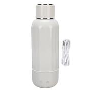 Pssopp Petite Bouilloire Portable, Chauffage Chauffant à Eau 5200mAh Batterie Cup de Chauffage de Voiture Portable avec 5 Contrôle de Température pour le Camping (WHITE)