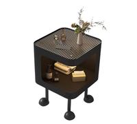 Pssopp Petite Table d'appoint Table de Chevet Compacte, Compartiment Ouvert, d'angle au Design Moderne et Minimaliste, de Chevet pour Dortoir et Chambre à Coucher, Petits Espaces Nan (30 cm Noir