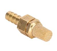 Pssopp Pierre à Bulles de Grès doré de 8mm avec Raccord en Cuivre, Diffuseur d'air D'aquarium pour Pompe à Oxygène D'aquarium