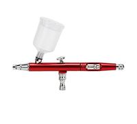 Pssopp Pistolet Aérographe à Double Action, Buse de 0,3 Mm, 20 CC Supérieur, Queue de Tasse Inférieure de 40 CC, Réglage Externe avec Pulvérisateur Aérographe pour Peindre des Modèles (aluminium)