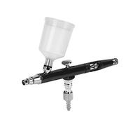 Pssopp Pistolet Aérographe Professionnel AR131, Pulvérisateur de Peinture avec Buse de 0.3mm et Pulvérisation Réglable pour Modèle Artistique, Tatouage, Gâteau à Ongles, Bricolage (BLACK)