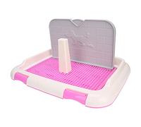 Pssopp Plateau de Pot d'entraînement d'intérieur pour Toilettes pour Chiens, en Plastique, Facile à Nettoyer, pour Chiots et Chats, 46,4 X 35,4 Cm (Pink)