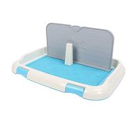 Pssopp Plateau de Pot pour Chien, Toilettes D'intérieur pour Chiots, Support pour Coussinet de Pipi, avec Couverture Murale Simulée et Grille pour Chiens de Petite et Moyenne Taille (Blue)