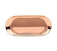 Pssopp Plateau de Rangement en Acier Inoxydable 430 Poli Miroir, Plateau à Outils pour Bougies D'aromathérapie avec Châssis Lisse pour Fruits Secs, Collations, Petits Objets, (grand or rose)