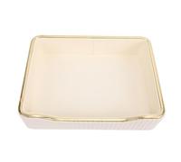 Pssopp Plateau de vanité de Parfum, Plateaux de vanité, Plateau Fourre-Tout, Bords Surélevés Cousus à la Main pour Parfums, Clés, Montres, Bijoux, de de Parfum, de Commode Décoratif en Cuir (Blanc