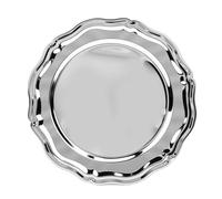 Pssopp Plateaux de Service/bols à Fruits/plateaux, Plateau Décoratif en Acier Inoxydable pour Desserts, Apéritifs, Noix, pour Fête, Cuisine, Nourriture, Argent, Plateau de Service Vintage en Argent