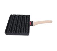 Pssopp Poêle à Steak de Bœuf, Poêle à Saucisses, 5 Grilles, Moule Antiadhésif pour Hot-Dog, Plateau de Cuisson, Ustensiles de Cuisson pour la Cuisine et le Camping (BLACK)