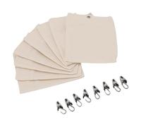 Pssopp Poids de Rideaux Draps de Sable de Draperie Extérieure 8 Sacs en Toile avec Pinces en Métal Fermeture d'auto-adhésif pour Pergola Cabane Gazebo Patio