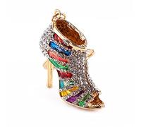Pssopp Porte-clés Chaussures à Talons Hauts - Charme émail Multicolore Cristal pour Sac à Main Mode - Décor Aiguilles pour Dames