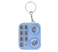Pssopp Porte-clés de Conception de Lecteur de Disque DJ de Lumières Colorées, Porte-clés Mode de Presse Automatique Pendentif de DJ Portable pour Ornement de Sac d'amateur de Musique Lumières (Bleu