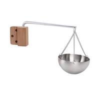 Pssopp Porte-gobelet D'huile de Sauna, Bol D'aromathérapie en Acier Inoxydable avec Bras Oscillant et Couvercles à Vis, Diffuseur D'huiles Essentielles pour Sauna et Spa Hammam