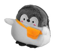 Pssopp Porte-Monnaie Pingouin Mignon Porte-Rouge à Lèvres Pingouin Trousse de Maquillage Sac en Peluche pour Changer de Clés Petits Objets avec Matériau en Peluche Douce