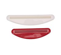 Pssopp Presse-Dentifrice Polyvalent 2 Pièces, Distributeur de Dentifrice à Tube Suspendu, Outil de Presse pour Salle de Bain, Permettant D'économiser du Travail (Grand Blanc Petit Rouge)