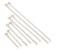 Pssopp Rallonge de Collier, 8 Pièces en Acier Inoxydable, Ajusteur de Chaîne de Bijoux en or et Argent avec 4 Longueurs 2 Pouces, 3 Pouces, 4 Pouces, 6 Pouces, pour la Fabrication de