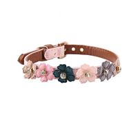 Pssopp Réglable Marguerite Fleurs Colliers pour Animaux De Mode Mode en Cuir PU Chien Nœud Papillon Bling Bling Chat Chien Noeud Papillon pour Petit Chien de Chat du Milieu(1.3 *
