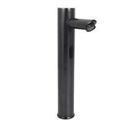 Pssopp Robinet à Capteur Automatique, Robinet D'évier Infrarouge de Salle de Bains sans Contact, Mitigeur de Lavabo en Laiton avec Boîte de Commande de Tuyau pour Lavabo (peinture noire)