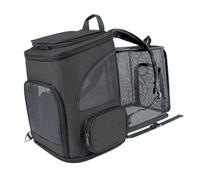 Pssopp Sac à Dos de Transport pour Poussette de Chat, Respirant, Pliable et Extensible, pour Voyage, Randonnée, Camping, Cages pour Chats en Plein Air (Black)