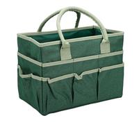 Pssopp Sacs de Rangement/pochettes en Tissu Oxford Résistant à l'usure, 10 Poches, capacité Spacieuse, Sac de Rangement Artisanal pour Professeur d'art, Papeterie, Sac à Outils de Jardinage, (GREEN)