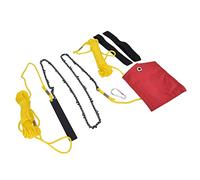 Pssopp Scie à Chaîne à Corde Manuelle pour Membres d'arbre de 48 Pouces, Acier au Manganèse 65, Poignée Confortable, Conception Pliable pour le Camping en Plein Air et l'élagage des Arbres