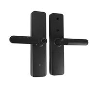 Pssopp Serrure de Porte Intelligente à Empreintes Digitales, Poignée de Porte d'entrée sans n Acier et ABS avec Clavier à écran Tactile, Accès par Empreinte Digitale 2 Clés 2 Cartes IC pour