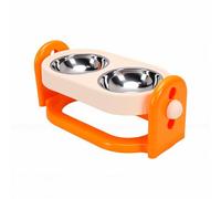 Pssopp Station d'alimentation pour Chat, Gamelle Surélevée Réglable, Anti-vomissements, Double Bol incliné, Design, Distributeur de Nourriture et d'eau pour Chat, Support pour Animaux 'intérieur,