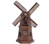 Pssopp Statue de Moulin à Vent Hollandais, Modèle de Moulin à Vent Hollandais en Bois Mini Ornements Artisanaux en Bronze Rouge pour Enfants, Adolescents et Adultes