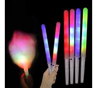 Pssopp Sticks Brillants à LED, 7 Réglages de Couleur Poignée en V Great en V Consiels Réutilisables pour Machine à Barbe à Papa avec Boutons on/Off, Matériau Plastique de qualité Alimentaire, 2