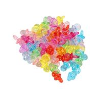 Pssopp Sucette Apaisante Mini Sucette en Acrylique, Mini Jouets Transparents Roses et Bleus Adaptés aux Décorations d'anniversaire et aux Baby Showers Nan (Couleurs mélangées transparentes)