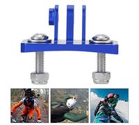 Pssopp Support de Casque en Alliage d'aluminium à Base Fixe, Support de Caméra d'action 39 X 20 Mm, Installation à Deux Vis, Profil Bas, adapté au Parachutisme et au Cyclisme pour 7 6 5 4 (Blue)