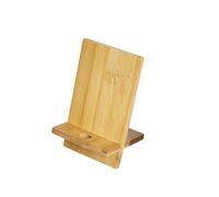 Pssopp Support de Téléphone en Bois Support de Téléphone Portable Détachable Portable Station d'accueil de Bureau en Bois Naturel 2 Pièces avec Trou de Câble Large compatibilité pour la Cuisine de