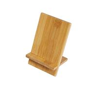 Pssopp Support de Téléphone en Bois Support de Téléphone Portable Détachable Portable Station d'accueil de Bureau en Bois Naturel 2 Pièces avec Trou de Câble Large compatibilité pour la Cuisine de