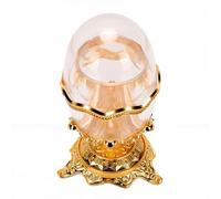 Pssopp Support pour Cure-dents, Récipient Transparent en Forme D'œuf Vintage avec Couvercle 12,8 Cm Anti-poussière pour Table de Cuisine, Restaurant, Bar (GOLD)