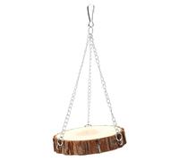 Pssopp Support pour Oiseaux, Balançoire Suspendue en Bois pour Petits Animaux de Compagnie, Centre d'activités Amusant pour Hamsters, Rats et Perroquets, pour l'escalade et l'exercice (L