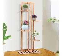 Pssopp Support pour Plantes Multicouches, Support pour Pots de Fleurs en Bambou, étagère à 5 Couches pour Balcon et Salon, Peut Contenir des Plantes et des Images en Pot