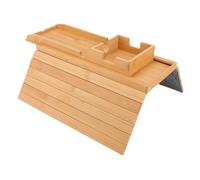 Pssopp Table D'accoudoir de canapé, Plateaux D'accoudoirs de canapé Pliables, Porte-gobelet, Bras de, Table pour Tasses de Boissons, Collations de Téléphone, Télécommande (Couleur du Bois)