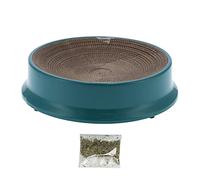 Pssopp Tapis à Gratter pour Chat, Papier ondulé avec Herbe à Chat, Salon et Grattoir 2 en 1 pour et Chatons (Green)