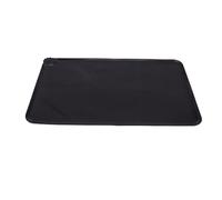 Pssopp Tapis d'alimentation Imperméable pour Animaux de Compagnie, 19x12 Pouces, Bord surélevé Noir (Black)