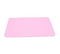 Pssopp Tapis d'alimentation Imperméable pour Animaux de Compagnie, 19x12 Pouces, Bord surélevé Noir (Pink)